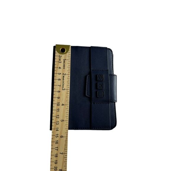 Flight 001 Blue Leather Travel passport Wallet With Snap Closure & Card Slots - Picture 5 of 6